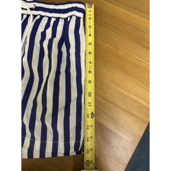Soobaya Men’s Blue &White Striped Swim Shorts Trunks Size Medium - Picture 8 of 8